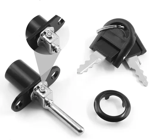 Miniatura 2 de 4 cerraduras de cajón de 0.630 in, cerraduras de armario de escritorio negro mate, cerraduras de seguridad de gabinete de oficina de aleación