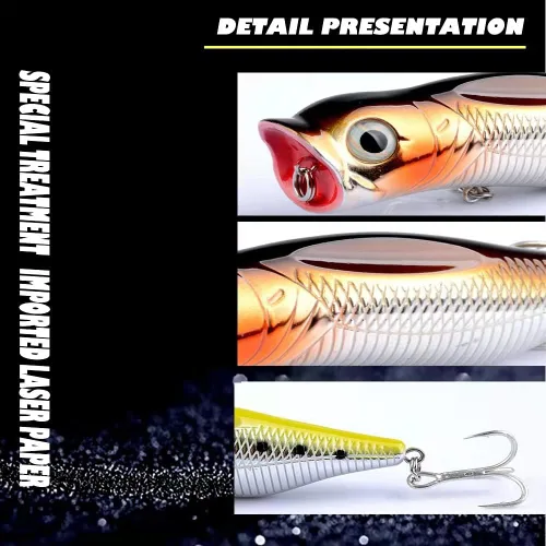 Miniatura 3 de 3 señuelos y cebos realistas para pesca de agua superior, cebos para pesca y cebos duros para trucha, lubina, salmón en agua salada y agua dulce