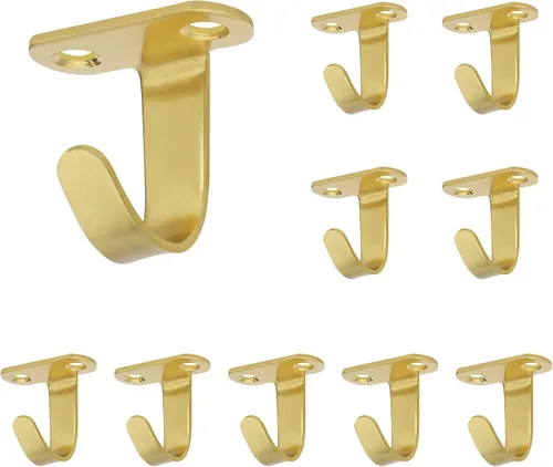 Miniatura 9 de NearMoon Ganchos de techo de acero inoxidable montados a tornillo, gancho para ropa debajo del estante para toalla/bata, colgador de ropa resistente