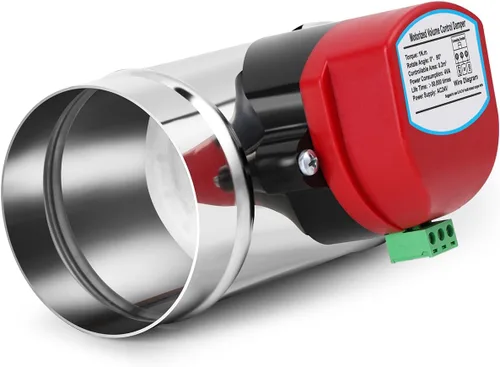 amortiguador de conducto motorizado de 3 pulgadas, amortiguador HVAC ajustable, amortiguador contracorriente de acero inoxidable para control de