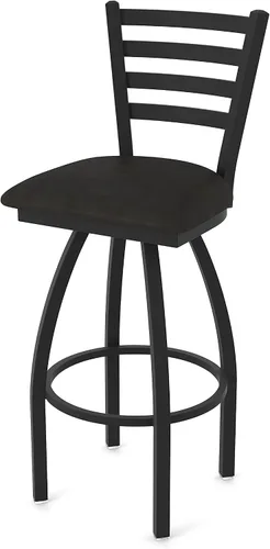 Miniatura 22 de 410 Jackie Taburete giratorio de 25 pulgadas con acabado antiarrugas negro y asiento de vinilo negro