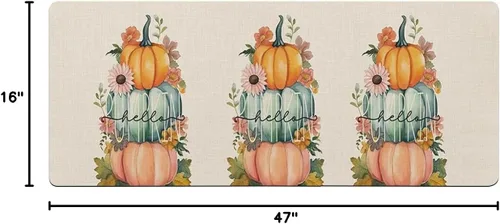 Miniatura 2 de Tapete de baño de calabaza de cosecha para bañera, antideslizante, de secado rápido y absorbente, tierra de diatomeas, ducha, fregadero, dormitorio