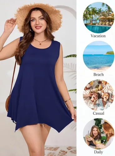 Miniatura 6 de Belaroi, camiseta sin mangas, cómoda de tamaño grande, para mujer