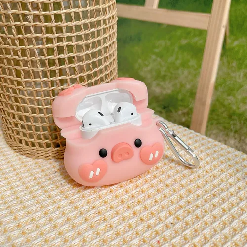 Miniatura 6 de para AirPod 2/1 Funda de Cubierta, Linda Funda de AirPods de Cerdo 3D de Dibujos Animados para 1ª y 2ª Generación, Funda Protectora de Silicona
