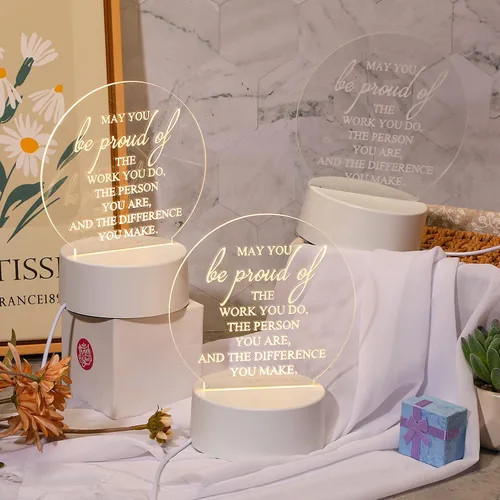 Miniatura 4 de 30 piezas de regalos de agradecimiento a los empleados para regalos de equipo, luz nocturna LED acrílica con texto en inglés "May You Be Proud of