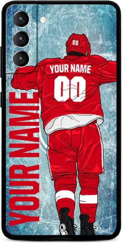 Miniatura 29 de Funda personalizada de hockey sobre hielo con nombre y número para Samsung Galaxy S22 S23 S21+ S20 Ultre S21 FE S10 S8 S9 Plus, silicona líquida