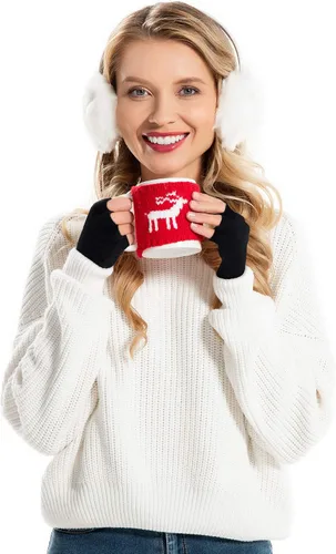 Miniatura 7 de Guantes sin dedos para mujer, guantes de medio dedo de invierno, elásticos, sin dedos, unisex