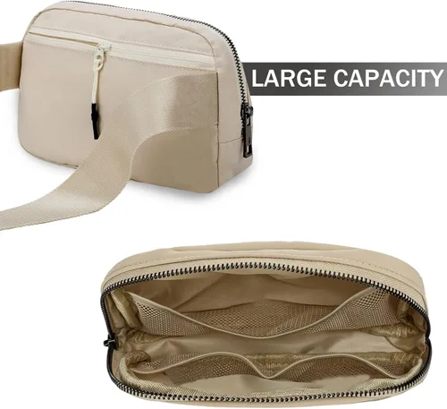 Miniatura 30 de Cangurera cruzada para mujer, mini bolsa para cinturón de 1 litro con correa ajustable de 32 a 51 pulgadas, bolsa de cintura pequeña para viajes