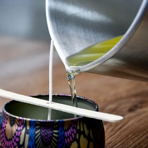 Miniatura 3 de AGLARY Olla para hacer velas, jarra de fundición de cera de vela de aluminio de doble caldera, capacidad para 4 libras de cera, con mango resistente