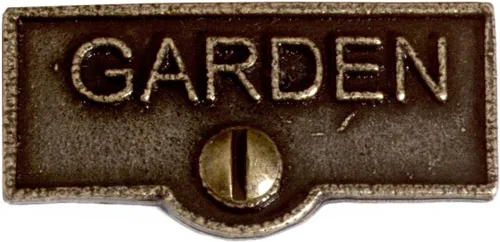 Etiquetas de placa de interruptor Latón antiguo "JARDÍN" Placa de identificación Diseño Renovadores Suministro