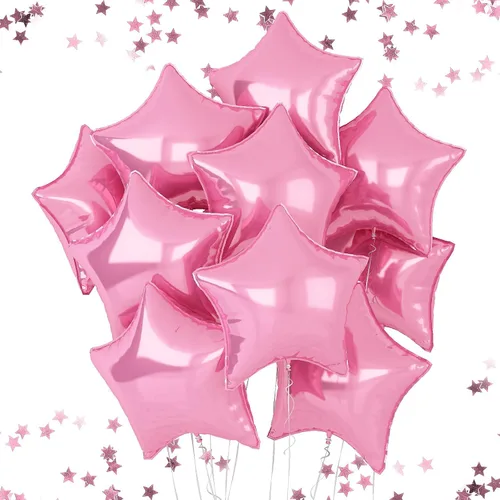 Miniatura 13 de Globos de estrellas rojas, azules y negras, globo de papel de aluminio de 18 pulgadas para helio, paquete de 10 globos rojos y azules, globo de Negro