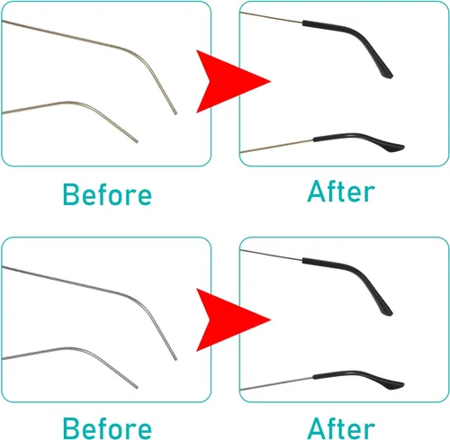 Miniatura 6 de Puntas de silicona antideslizantes para gafas, 10 pares de patillas de repuesto para gafas, almohadillas para orejas, calcetines de tubo