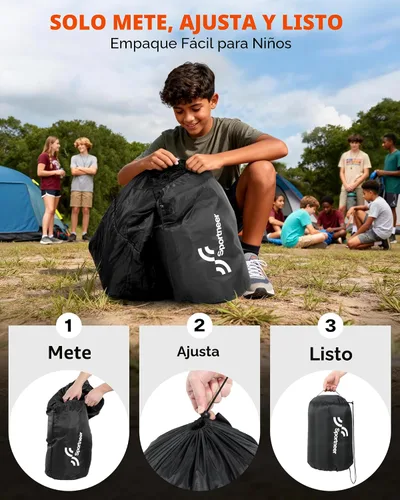 Miniatura 6 de Sportneer Sleeping Bag for Adults & Kids, Cold Weather & Warm Waterproof Camping Sleeping Bag, Compact Portable for Camping Hiking & Travel Negro