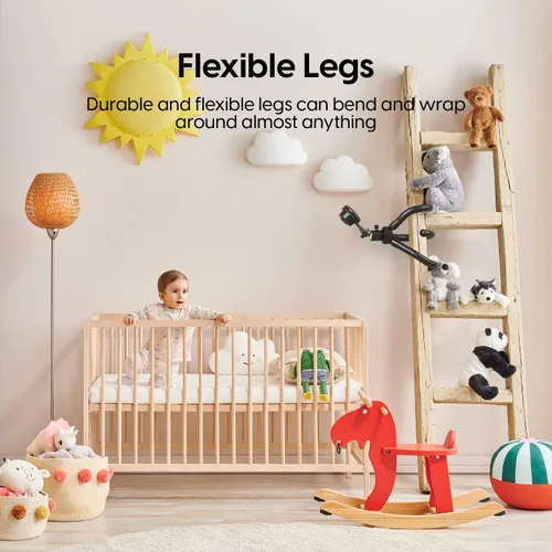 Miniatura 3 de TalkWorks 14036 - Soporte de trípode con patas flexibles para posición, compatible con cámara Nest, trípode de viaje multiusos con cabezal giratorio