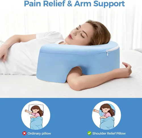 Miniatura 4 de Almohada de espuma viscoelástica para dormir de lado, alivio del dolor de hombro, cojín ergonómico de apoyo cervical