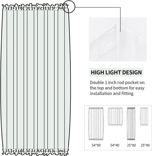 Miniatura 3 de DWCN Cortinas para puerta francesa: cortina térmica con bolsillo para barra para puertas con ventana de vidrio, puertas de cocina y patio