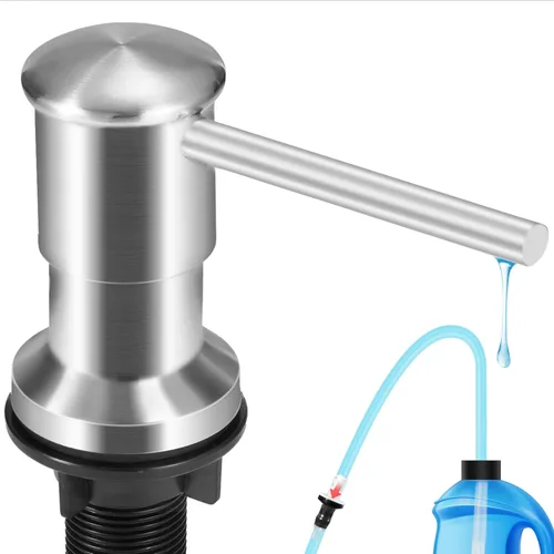 Yofidra Dispensador de jabón para fregadero de cocina: bomba dispensadora de jabón para fregadero integrada, dispensador de jabón de fregadero de