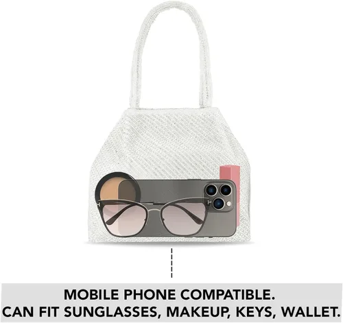 Miniatura 5 de Aheli Potli - Bolsas de noche para mujer, bolso étnico de novia con cordón (P68), Oro