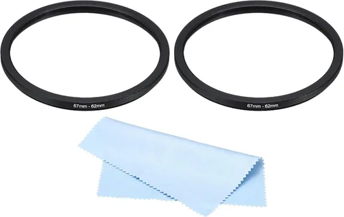 Miniatura 8 de PATIKIL Anillo de metal con paño de limpieza, paquete de 2 anillos adaptadores de filtro de lente de cámara, anillo adaptador de filtro de aluminio