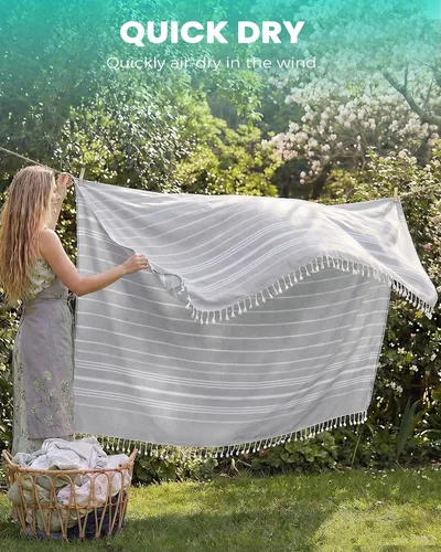 Miniatura 4 de Manta Gigante Extra Grande Fina Manta Boho Antfuny Manta de Playa Turca Toalla Jumbo Extra Grande XL XXL Grande Sobredimensionada Accesorios