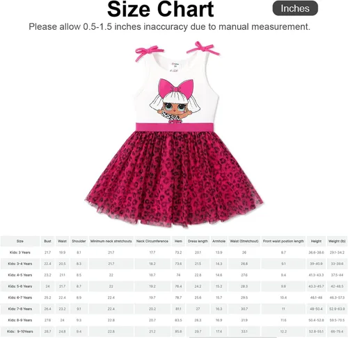 Miniatura 7 de L.O.L. Surprise! Girls Dress Summer Mesh Causal Tutu Princess Dress for Girls 3-10 Years