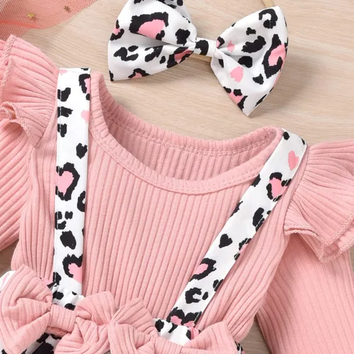 Miniatura 4 de Unutiylo Ropa de bebé recién nacida prematura con tirantes, traje de otoño e invierno, traje de manga larga con volantes