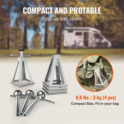 Miniatura 6 de VEVOR Juntas estabilizadoras RV, paquete de 4 Juntas de nivelación de aluminio RV, juntas de pila RV para remolque de viaje y cámper RV, junta