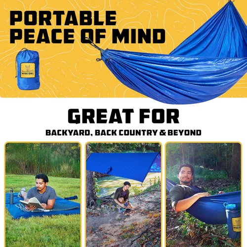 Miniatura 6 de Wise Owl Outfitters Hamaca de camping – Hamaca portátil de 500 libras con correas de árbol – viajes, mochileros, senderismo, equipo de campamento al