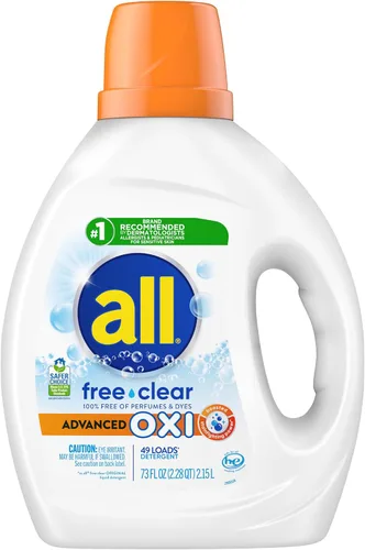 Miniatura 2 de All all - Detergente líquido para ropa con quitamanchas y blanqueadores OXI, transparente libre, 36 onzas, 20 cargas, 36 onzas líquidas
