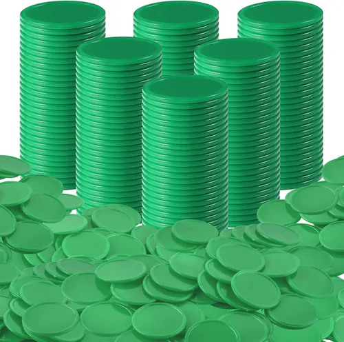 Coopay 1000 fichas de bingo de 1 pulgada a granel, marcadores de bingo para práctica de matemáticas, contadores de aprendizaje de plástico, discos