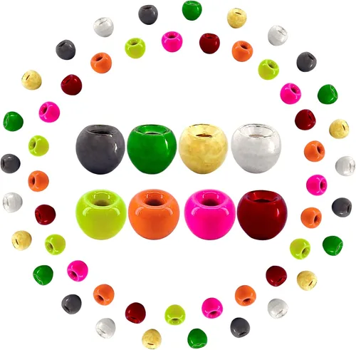 Aventik Think Fast Think - Cuentas redondas de tungsteno profundo, cuentas ranuradas, materiales para atar moscas, paquete de 80 unidades con una