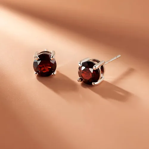 Miniatura 67 de Amazon Essentials Aretes redondos de plata de ley con piedra natal (anteriormente colección Amazon)