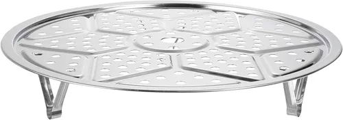 Miniatura 13 de uxcell Rejilla de vaporización de acero inoxidable con soporte, bandeja de vaporización de 26 cm para utensilios de cocina al vapor, olla a presión