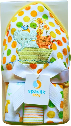 Miniatura 14 de Spasilk Toalla de baño con capucha para bebé con 3 paños de baño, artículos esenciales de baño para bebé, talla única, ballena azul (paquete de 3)