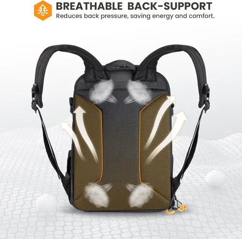 Miniatura 7 de TARION Mochila grande para cámara de 15 litros con compartimento para laptop de 15.6 pulgadas, acceso lateral y cubierta impermeable para fotografía