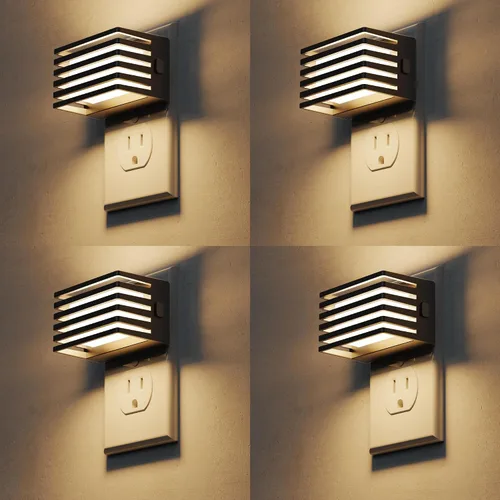 Miniatura 14 de L LOHAS LED Luces nocturnas enchufables a la pared, paquete de 2 luces nocturnas modernas con sensor de atardecer a amanecer, luz nocturna