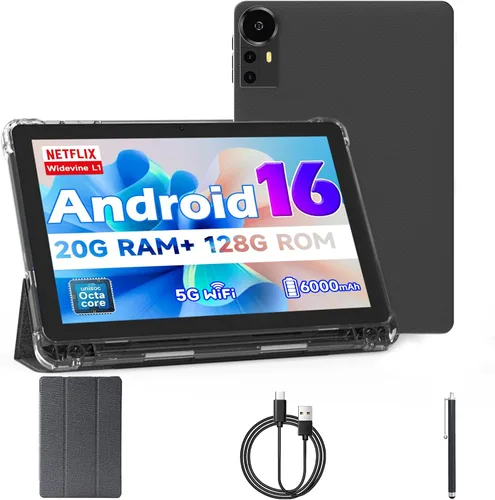 Tableta Android 15 de 10 pulgadas, tabletas de 20 GB RAM 128 GB ROM 2 TB expandible, tableta PC con procesador Quad-Core de 2.0 Ghz con estuche y