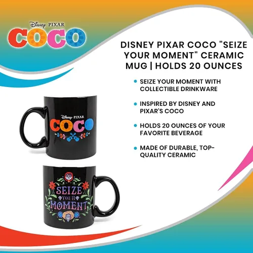 Miniatura 6 de Disney Pixar Coco Seize Your Moment - Taza de café de cerámica Taza grande para artículos esenciales para el hogar de la cocina del hogar, vasos