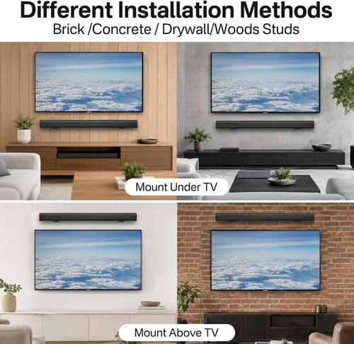 Miniatura 5 de notiela Estante de Montaje para Barra de Sonido para Samsung, Sony, LG, Vizio, Bose, Onn y Más Soporte de Montaje de Pared para Barra de Sonido