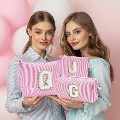 Miniatura 3 de Regalos Iniciales Bolsitas de Cosméticos de Viaje Juegos para Cartera, 3pcs Bolsitas Stoney Clover Dupes Bolsa de Maquillaje, Juego de Bolsas