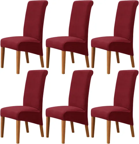 Miniatura 35 de Stretch Velvet Dining Chair Slipcovers Solid Color Armless Chair Cover with Elastic Bottom for Dining Room Kitchen Banquet (Blue, Set of 2)
