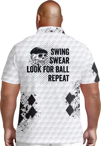 Miniatura 5 de PAGYMO Golf Shirts for Men Crazy Print Hawaiian Funny Mens Polo Shirt