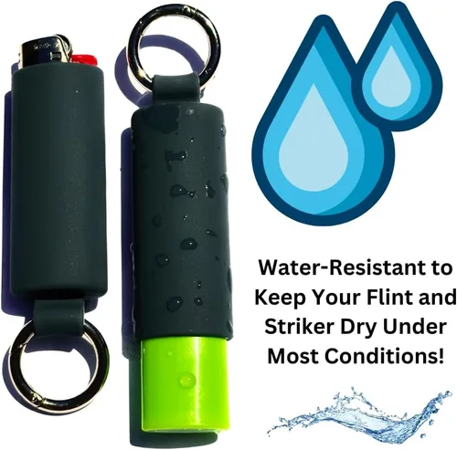 Miniatura 6 de Lighter Holder for J6 BIC Lighters. Keychain Lighter Case. Silicone Keychain case has a Spring Clip Attached to Easily Secure to Any Bag, Key Ring