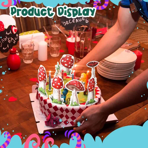 Miniatura 5 de Didaey 48 piezas de decoración de hongos para cupcakes para fiesta de cumpleaños de hongos, suministros de decoración de pastel de fiesta del país