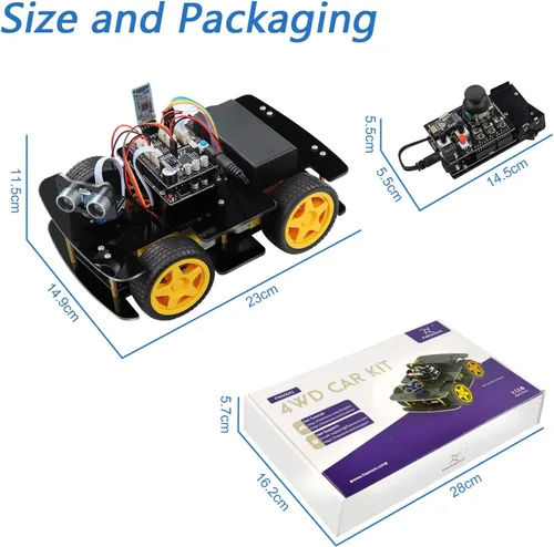 Miniatura 7 de Freenove Kit de coche 4WD con control remoto (compatible con Arduino IDE), seguimiento de línea, evitación de obstáculos, aplicación de control