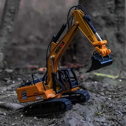 Miniatura 6 de Gemini&Genius Juguete de excavadora de orugas para niños, juguete de vehículo de construcción de excavadora de alta resistencia con rotación de 360