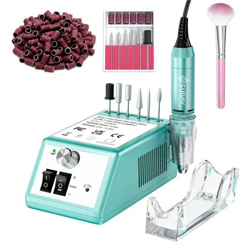 Miniatura 9 de SUBAY Kit Profesional de Esculpido de Uñas Eléctrico para Dedos y Pies, Lima Eléctrica para Manicura y Pedicura con 1 Paquete de Bandas de Lijado