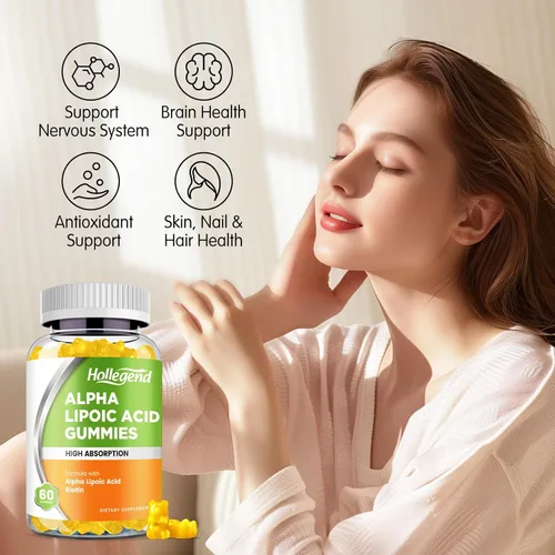 Miniatura 3 de Gomitas de ácido alfa lipoico de 1000 mg con biotina, suplemento de ALA masticable de alta absorción para antioxidantes, salud cerebral y apoyo