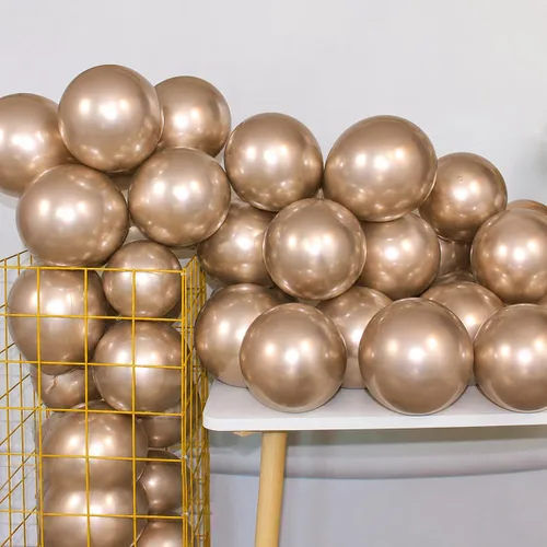 Miniatura 9 de 100 globos metálicos cromados negros de látex de 12 pulgadas, globos gruesos brillantes para decoración de fiestas