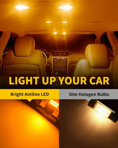 Miniatura 2 de Antline 6614 6641 6612F 6615 F30-WHP TS-14V1CP Bombilla LED de 1.142 in 1.14 pulgadas, amarillo ámbar, superbrillante, Canbus, libre de errores, 12
